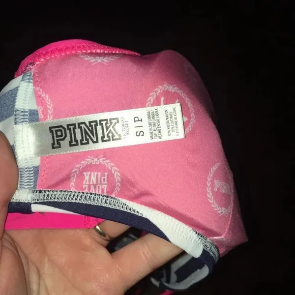 Victoria’s Secret S hot pink cutout overlay stripe bikini top - Image 3