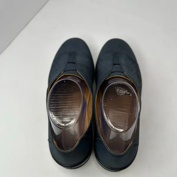 Hotter Thrill Navy Nubuck Leather Perforated Slip-On Comfort Shoes Sz 8.5 - Image 5