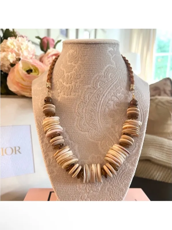 NWT Free People Isabella Bohemian Natural Wood Necklace - Image 10
