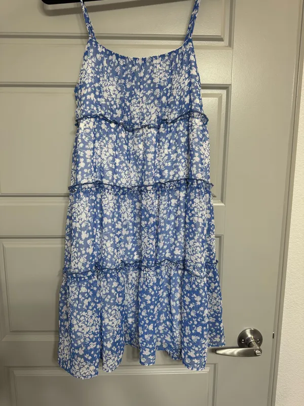 Blue Floral Le Lis Ruffle mini dress - Image 3