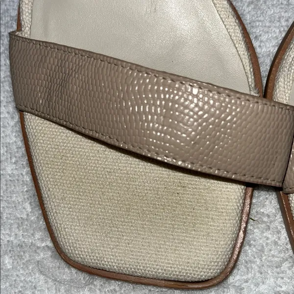 Dolce Vita Tan and Cream Heeled Sandals with Sculptural Heel - Image 8