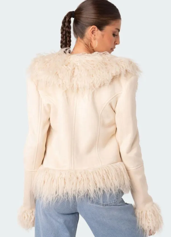 Edikted Feather Tan Coat - Image 2