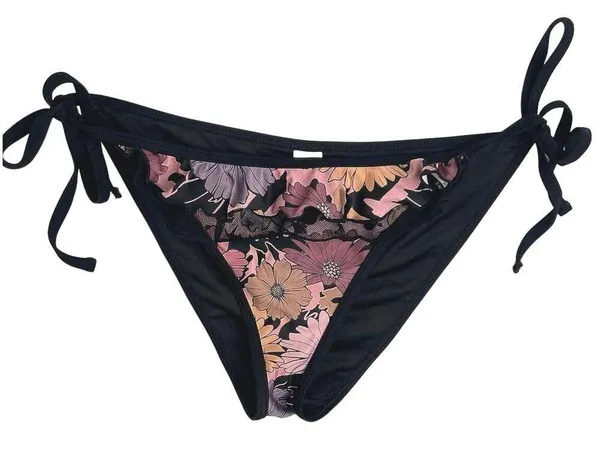 Asos Multicolor Floral Ruffle Tie Beach Summer Two Piece Bikini Set Swimwear 4 - Image 5