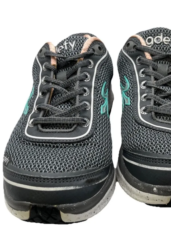 Godefÿ Women's Gray Athletic Sneakers with Coral & Teal Accents - Image 3