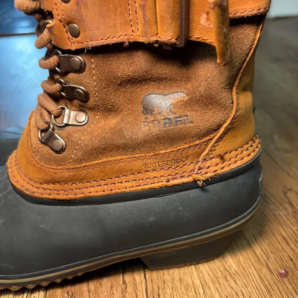 Sorel Fancy Lace II Womens size 7 Boots Brown Waterproof Leather Lace Up Duck - Image 7
