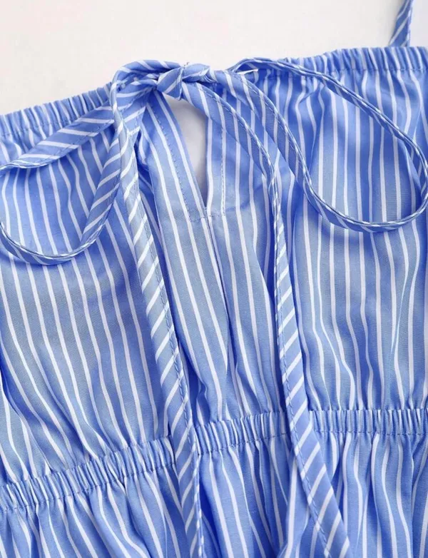SheIn Blue and white striped babydoll 2 piece set - Image 5