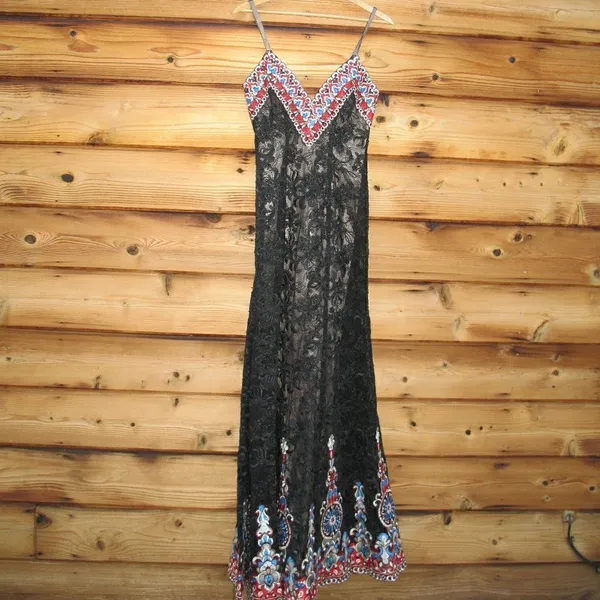 NWT Jovani Black Lace Embroidered Beaded Gown - Image 3