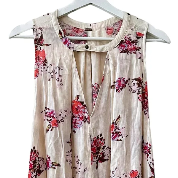 Free People Tree Swing Floral Sleeveless Tunic Mini Boho Dress S - Image 8