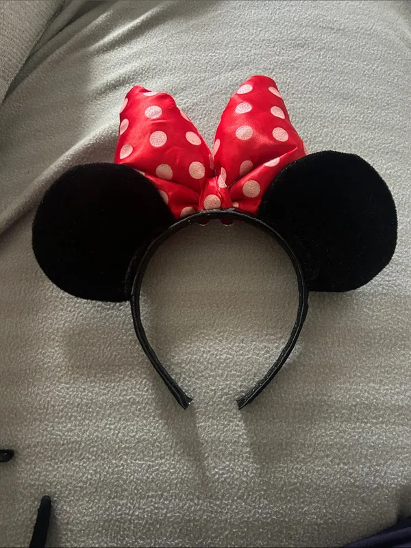 Disney Minnie Polka Dot Bow Mouse Ear Headband - Red & Black - Image 4