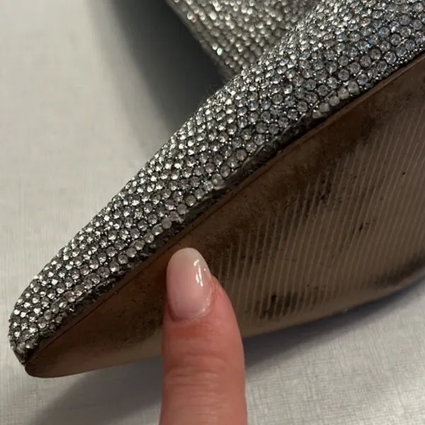 Steve Madden Callen Silver Rhinestone Ankle Pointed Toe 4.35" Mirror Heel 8 Boot - Image 4
