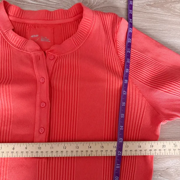 Aerie XXL Road Trip‎ Long Sleeve Rib Henley Orange Lounge Comfy - Image 5