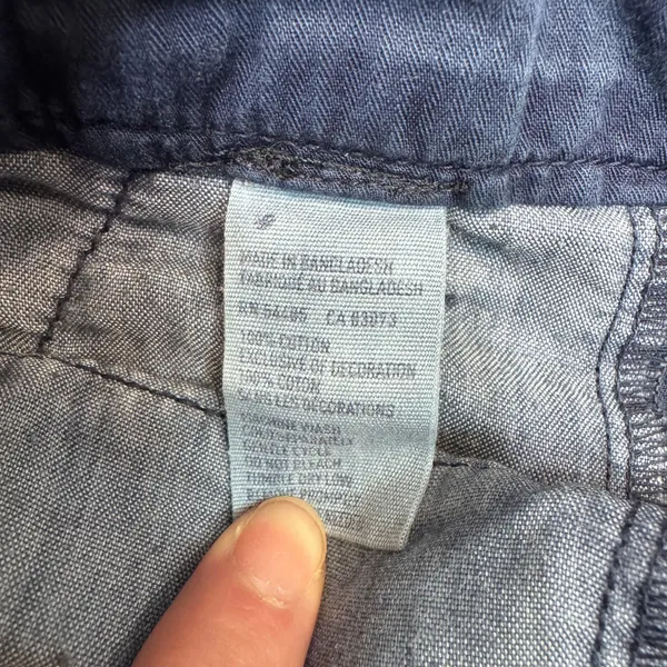 American Eagle Outfitters Navy‎ Blue Cotton Chino Shorts Cuffed Size 4 Y2K 2012 - Image 6