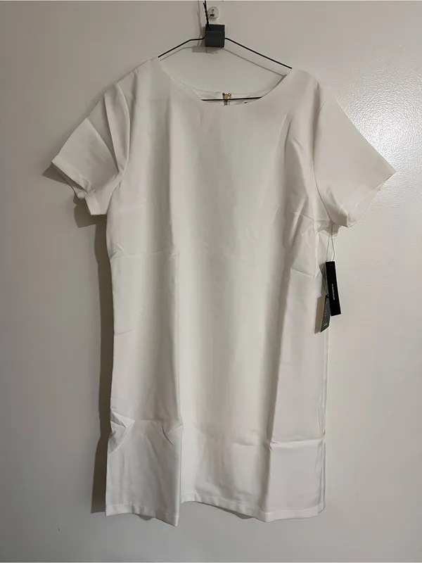 Lulus NWT Women Medium Ivory Shift Mini Dress Minimalist Quiet Luxury Clean Girl - Image 8