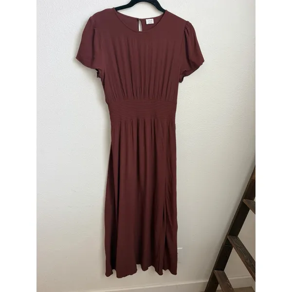 Aritzia Wilfred Maxime Dress Color Brown Size Medium - Image 4