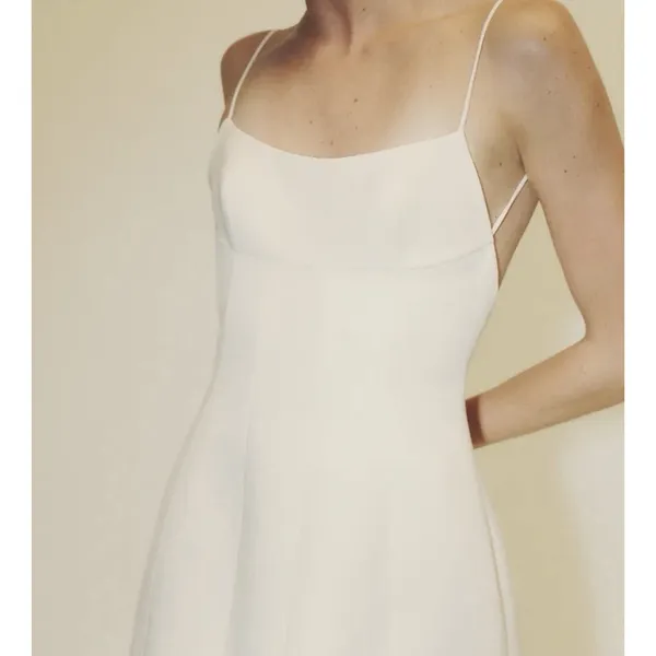 Zara White Cream Mini Dress Open Back Bachelorette Bridal Wedding Party - Image 9