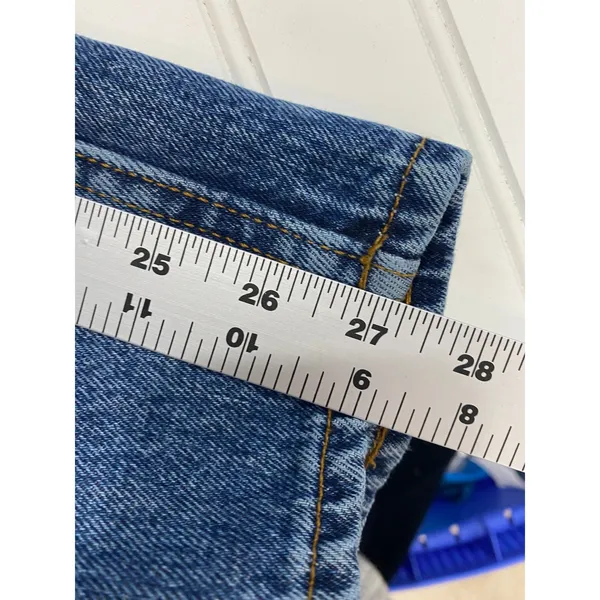 Pull & Bear High Waist Tapered Jeans US 30 Blue Vintage Wash Denim‎ Fall Autumn - Image 10