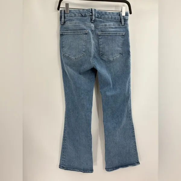 Frame Denim Stretch Cotton Le One Crop Mini Boot Casper Blue Jeans Size 26 - Image 11