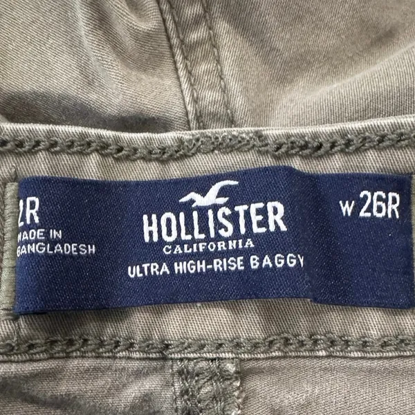 Hollister Cargo Pants Green 26R Ultra High Rise Baggy Utility Pockets Y2K Street - Image 7