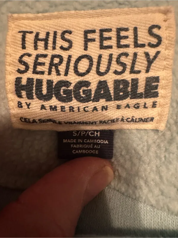 American Eagle "This Feels Seriously Huggable" Oversized Sweatshirt Light Blue S - Image 3