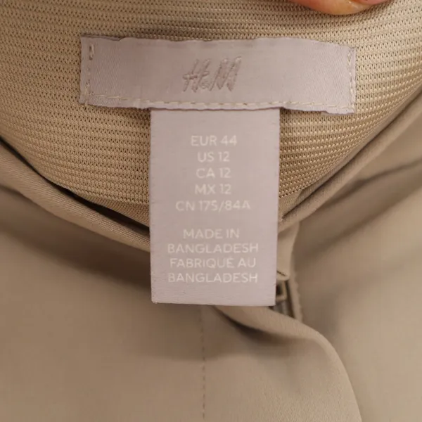 HM Womens Beige Wide Leg Pleated High Waist Dress Pants Trousers Size 12 - Image 2