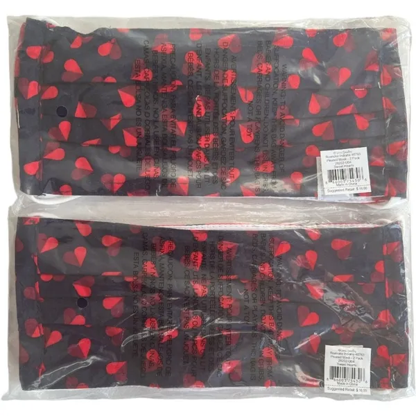 Lot 2 Vera Bradley Cotton Pleated Masks With Adjusters - 2 pack Sweet Hearts - Image 2