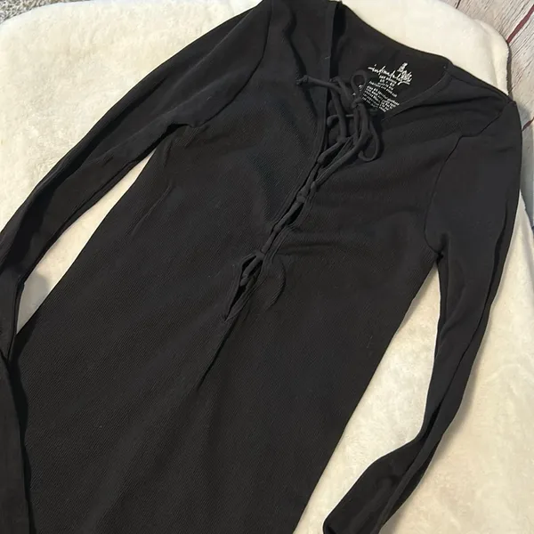 NWOT Free People Seamless Lace Up Layering Top - Image 2