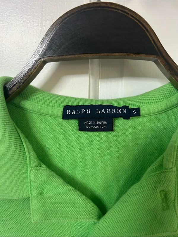 Ralph Lauren Lime Green Short Sleeve Polo with Embroidered Pony - Image 2