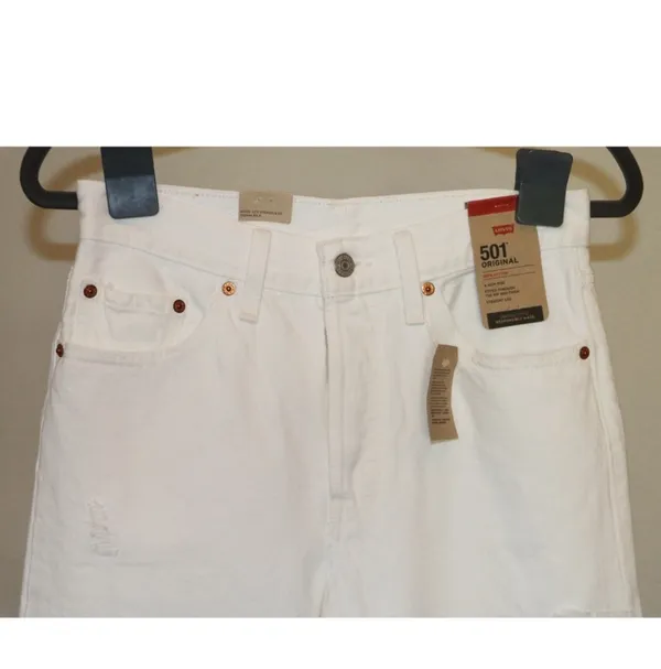 Levi's 501 White Distressed Jeans - Image 2