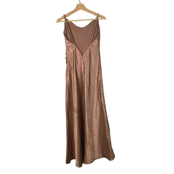 Selfie Leslie Mauve Pink‎ Cowl Neck Midi Slip Dress S - Image 2