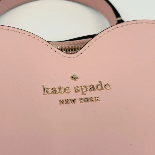 Kate Spade Love Shack Heart Bag Women Small Chalk Pink Leather Top Handle Purse - Image 2