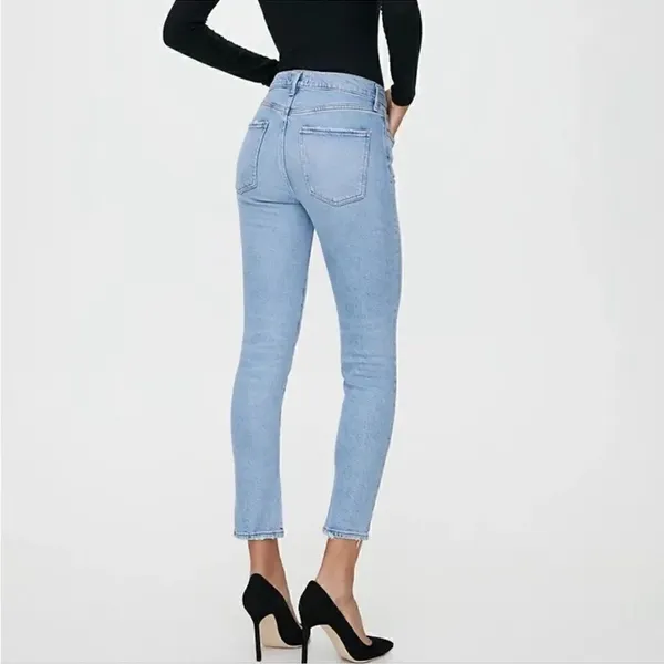 Agolde Vintage Wash Toni Jeans 24 High Rise Light Blue Designer Denim - Image 2
