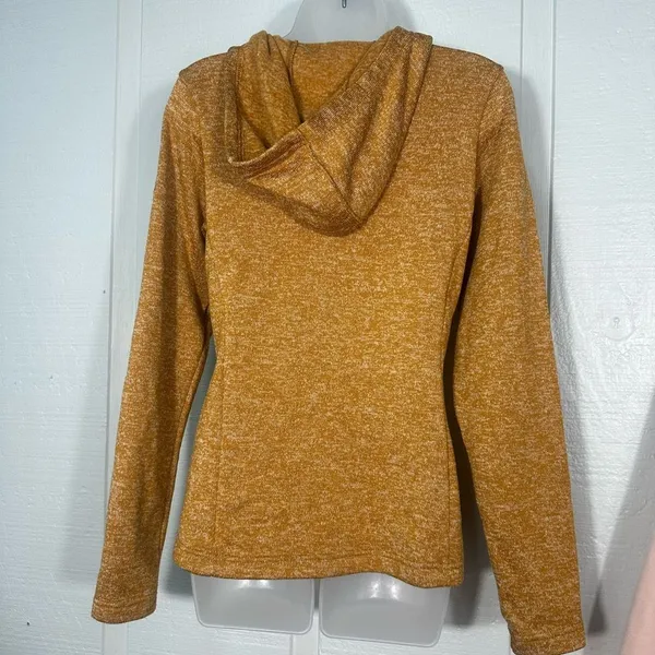 Columbia Darling Days Womens Pullover Light Orange 1/4 Button Size Small EUC Brown - Image 6