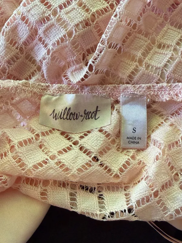 Willow & Root Blush Pink Lace Overlay Bodysuit Coquette Balletcore - Small - Image 6