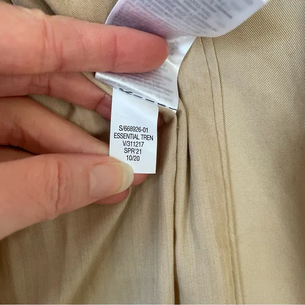 Banana Republic Essential Trench Coat Golden Beige Size Small Water Resistant - Image 13