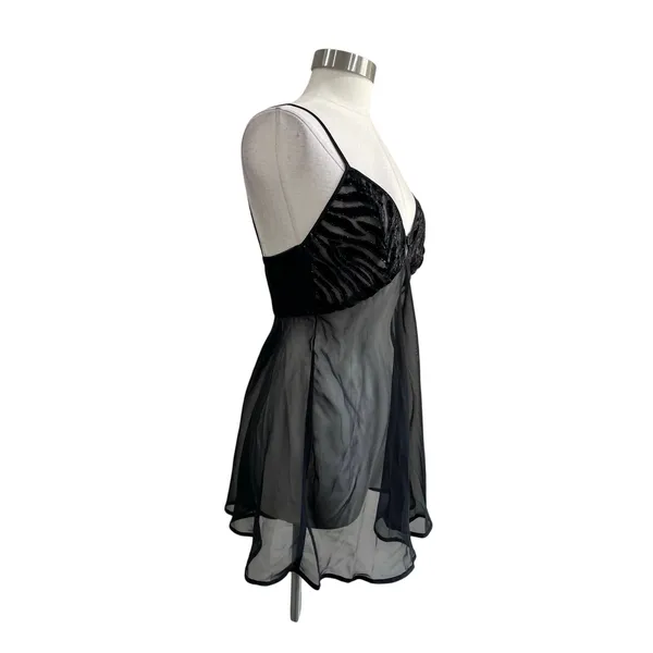 Inner Most Sheer Black Babydoll Slip Dress Y2K Lingerie Size M‎ - Image 3
