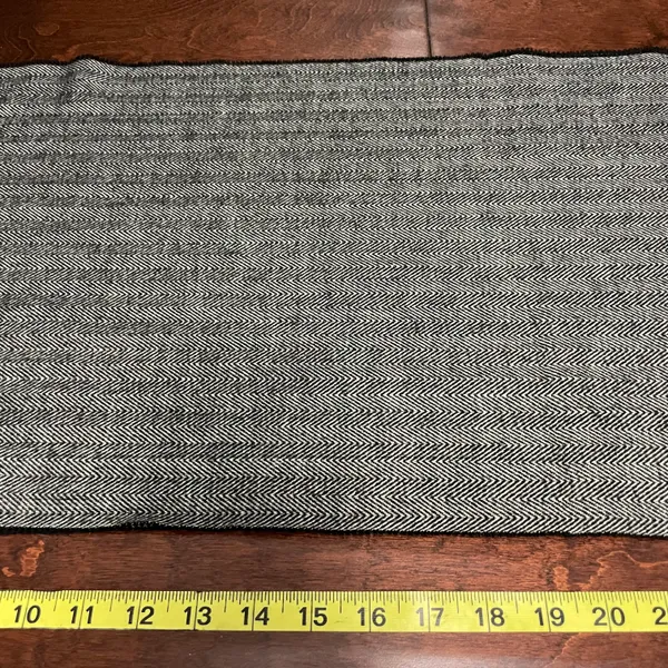 Black and White Herringbone Scarf With Fringe 100% Acrylic - Image 8