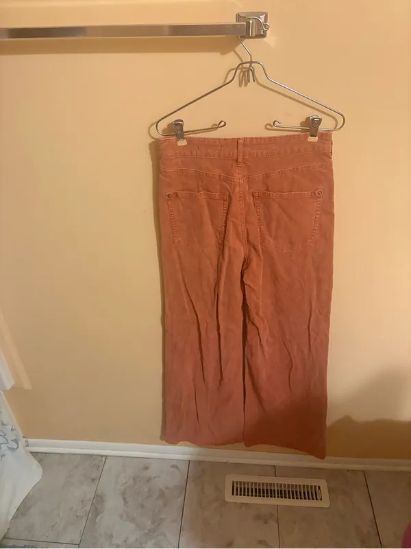 Anthropologie Pilcro The Robbie Coral Corduroy Ribbed Wide Leg Pants - Image 6