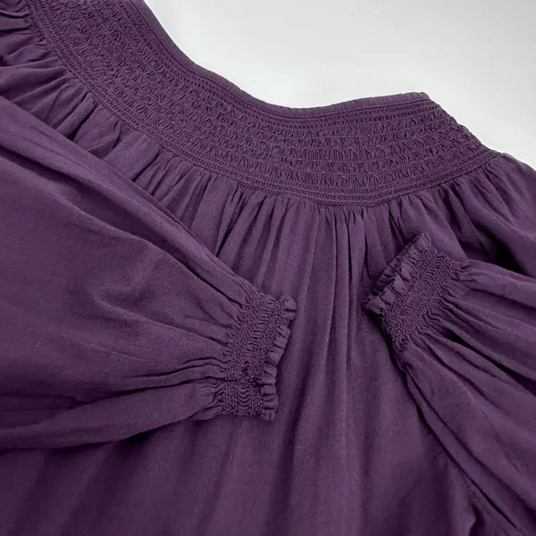 Old Navy Dress Womens XS Purple Tiered Smocked Yoke Mini Long Sleeve Peasant NWT - Image 12