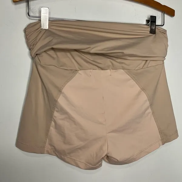 House of CB London tan bike shorts‎ ruched waist size medium casual compression - Image 2