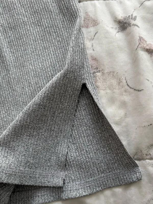 Strut This High-Rise ribbed Gray Flare Lounge Pants, size S Made in USA lounge - Image 6