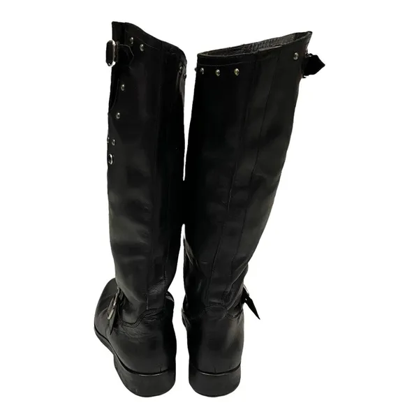 Golden Goose Kate Tall Studded Leather Moto Boots - Black - 38 - Image 10