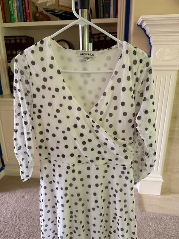 Harlow & Rose Polka Dot Faux Wrap Maxi Dress - Image 2