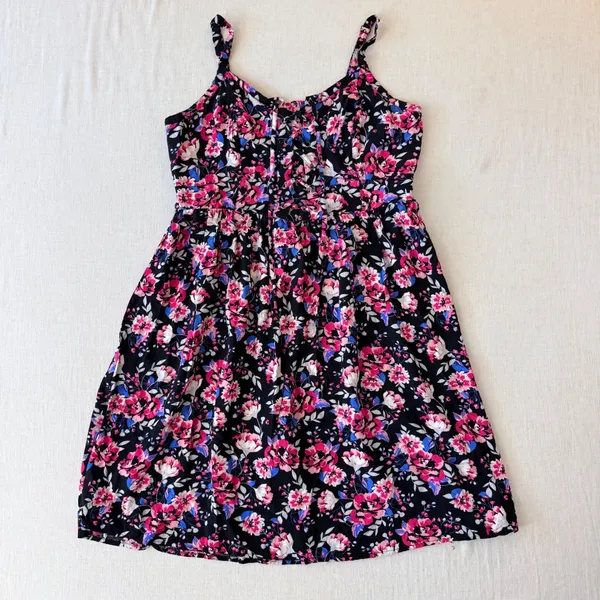 Torrid Dark Coquette Floral Corset Lace Up Smocked Sundress Plus Size 1 - Image 14
