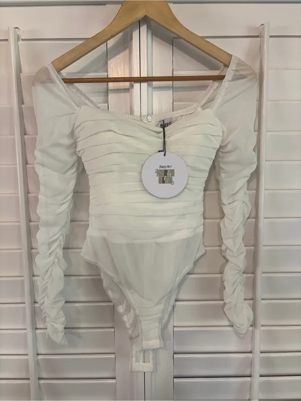 Princess Polly White‎ Mesh Bodysuit Size 4 - Image 2