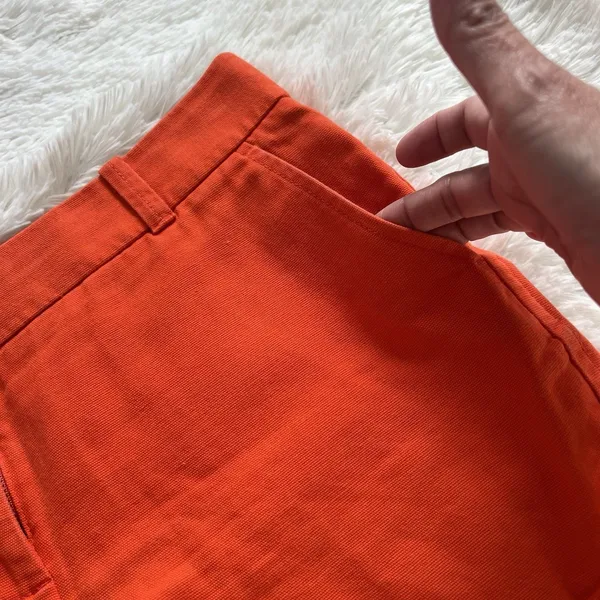 J. Crew Chino Shorts Womens Size 4 Orange 100% Cotton Preppy Summer Flat Front - Image 2