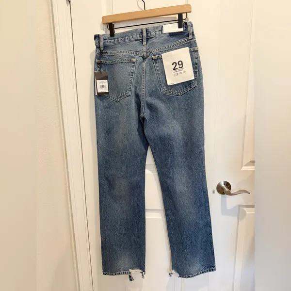 RE/DONE 90s High Rise‎ Loose Jeans NWT size 29 Destroyed Mar Blue Straight Leg - Image 6