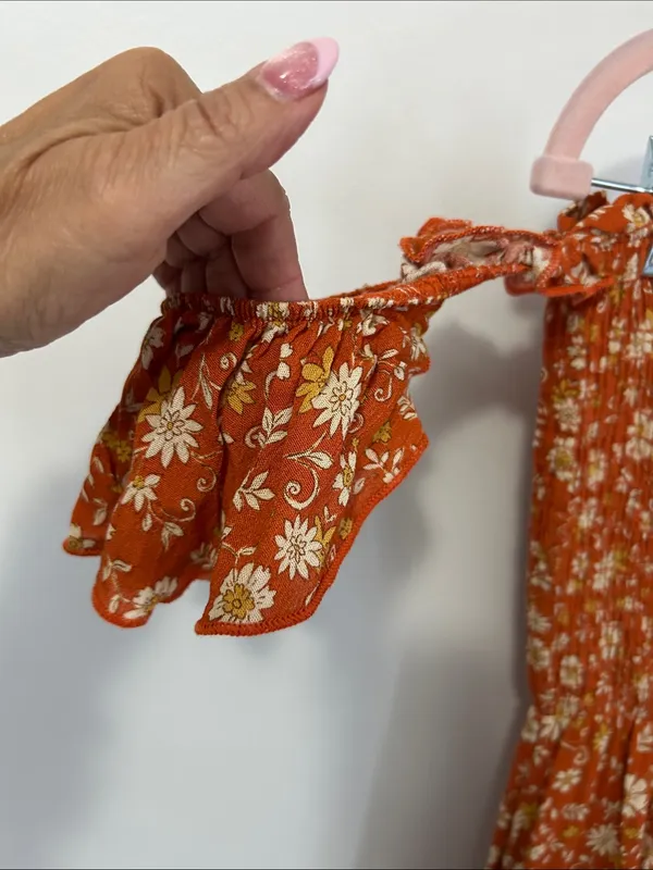 Chrysanthemum Smocked Off Shoulder Wide Leg Jumpsuit - Image 6