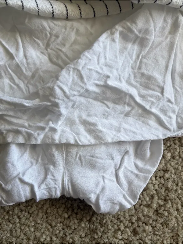 Abercrombie And Fitch White Black Stripped Linen Blend Mini Skort Skirt Large 32 - Image 6