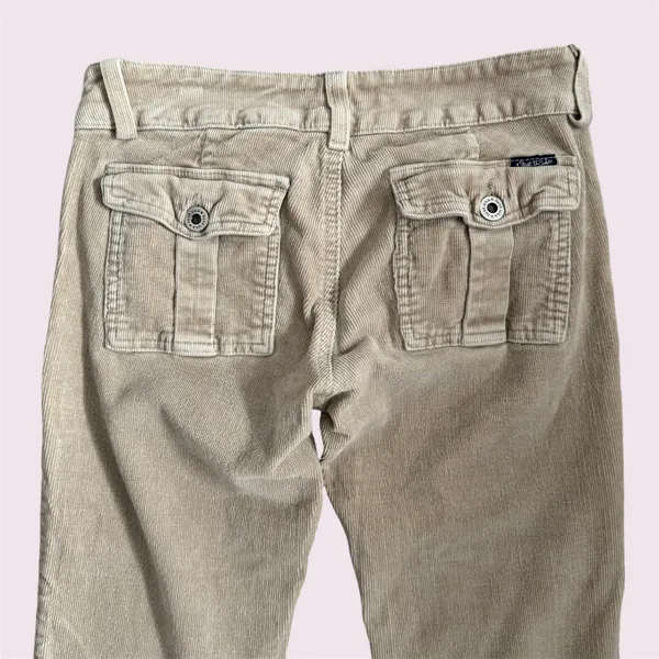 Just USA Y2K 2000’s Khaki Tan Preppy Low Rise Corduroy Casual Straight Leg Pants - Image 6