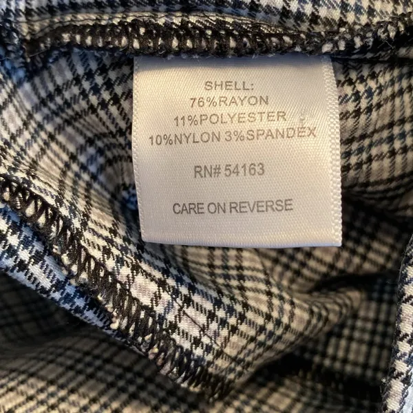 Tommy Hilfiger| Plaid black/white/tan stretchy slacks - Image 9